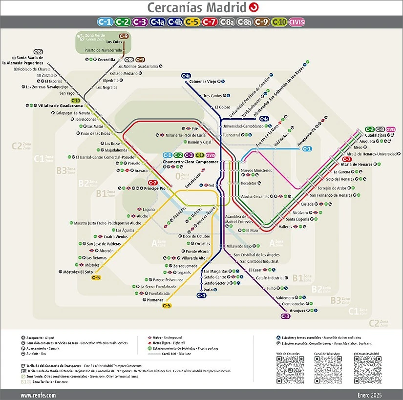 Mapa de Cercanías de Madrid